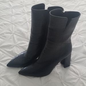 Black Croc Fashion Nova Boots